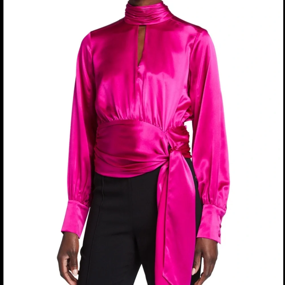 Cinq a Sept Jacqueline fuchsia silk blouse XS NWT - Picture 1 of 7